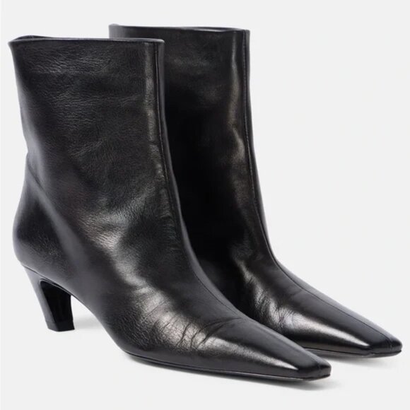 KHAITE NIB Black Arizona Ankle Boots Nappa Leather 38 8 - Picture 4 of 15